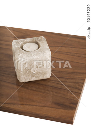 Candlestick made of natural salt on varnished Candlestick made of natural salt on varnished 60163220