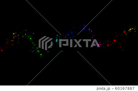 虹色の緩やかな曲線のライン状のキラキラ背景イメージ素材のイラスト素材