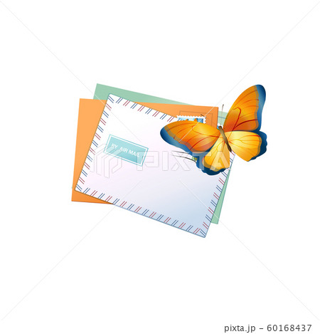 mail envelope and butterfly . Vector Illustration 60168437