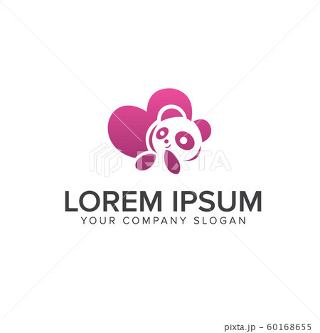 love panda logo design concept template 60168655