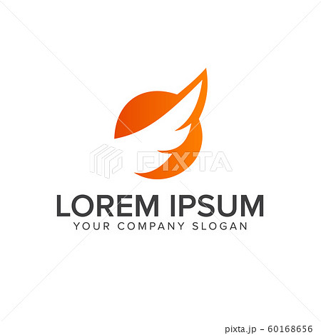 wings and sun logo design concept template 60168656
