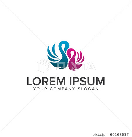 couple goose logo. Dating Wedding logo design 60168657