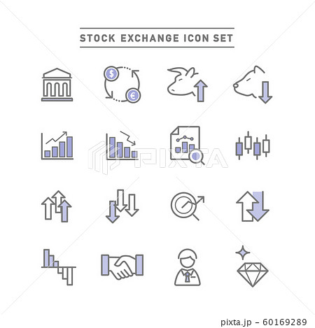 STOCK EXCHANGE ICON SET STOCK EXCHANGE ICON SET 60169289