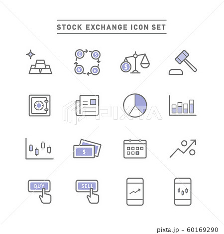 STOCK EXCHANGE ICON SET 60169290