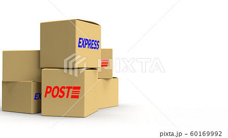 The postal boxes on white background 3d rendering for delivery content. The postal boxes on white background 3d rendering for delivery content. 60169992