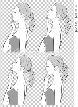 女性の横顔の表情イラスト 60170169