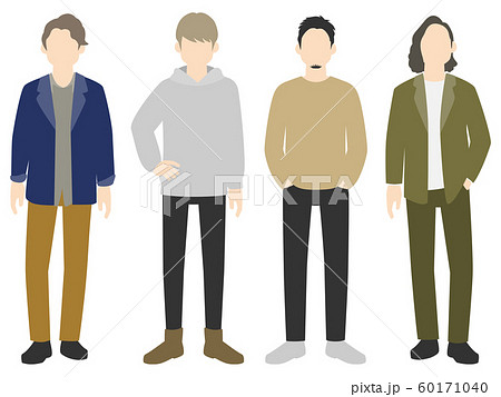 色々なファッションの男性01のイラスト素材