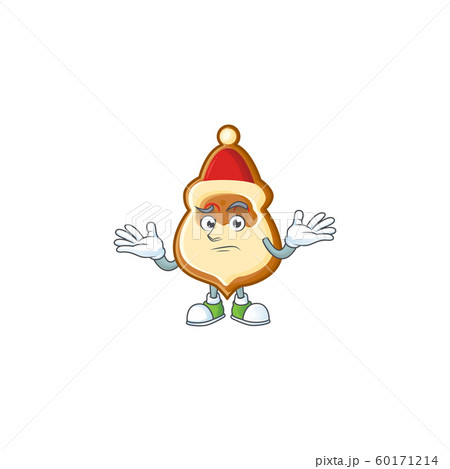 Super Cool Grinning christmas hat cookies mascot cartoon style 60171214