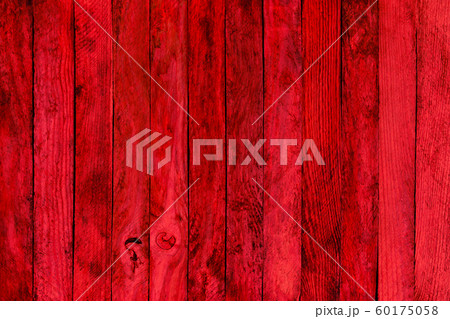 Red wood texture. Background old red panels.  60175058