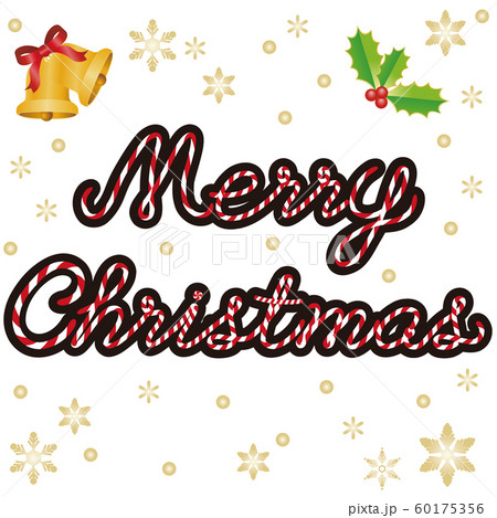 クリスマス 英語 ロゴ 文字 筆記体 背景白のイラスト素材