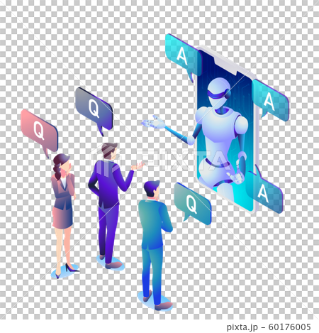 AIロボットと会話するビジネスマンたち 60176005