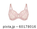 Beautiful pink bra. Lace bra, isolated on white background. 60178016
