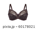 Beautiful brown bra. Lace bra, isolated on white background. 60178021
