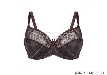 Beautiful brown bra. Lace bra, isolated on white background. Beautiful brown bra. Lace bra, isolated on white background. 60178021