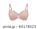 Beautiful pink bra. Lace bra, isolated on white background. 60178023