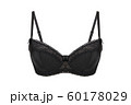 Beautiful black bra. Lace bra, isolated on white background. 60178029