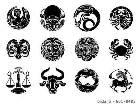 Zodiac horoscope astrology star signs symbols set Zodiac horoscope astrology star signs symbols set 60178485