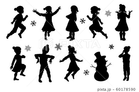 Silhouette Children Christmas Winter Clothing Set Silhouette Children Christmas Winter Clothing Set 60178590