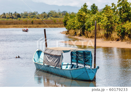 rusted abandoned boat, Maroantsetra, Madagascar 60179233