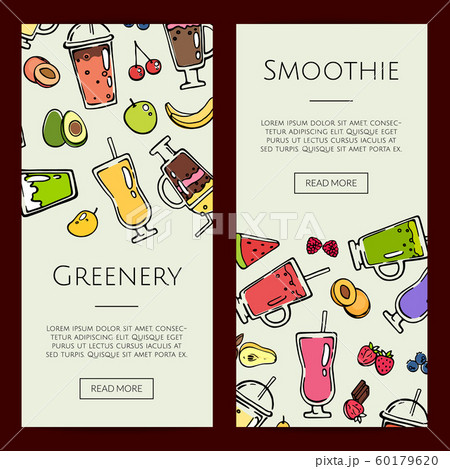 Vector doodle smoothie web banner templates illustration Vector doodle smoothie web banner templates illustration 60179620