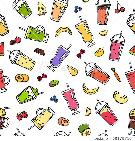 Vector doodle smoothie pattern or background illustration 60179716