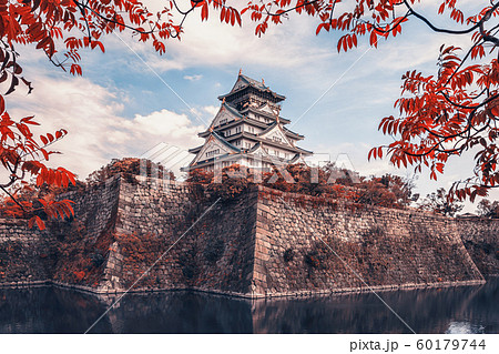 view on Osaka Castle from the garden, Japan view on Osaka Castle from the garden, Japan 60179744