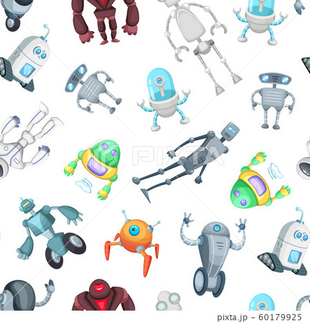 Vector cartoon robots pattern or background illustration Vector cartoon robots pattern or background illustration 60179925