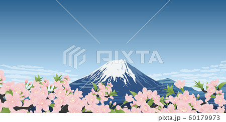 富士山と桜のイラスト素材