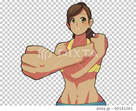 ヨガ ストレッチ２ 黒人女性 Yoga stretch 2 black woman 60181261