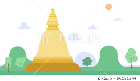 Golden pagoda and nature landscape Golden pagoda and nature landscape 60181544