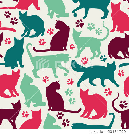 Seamless pattern of nicecolors cats background illustration Seamless pattern of nicecolors cats background illustration 60181700