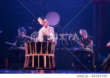 Traditional Japanese performance. Group of Traditional Japanese performance. Group of 60182560