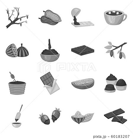 Vector illustration of dessert and sweetness symbol. Set of dessert and product vector icon for stock. 60183207