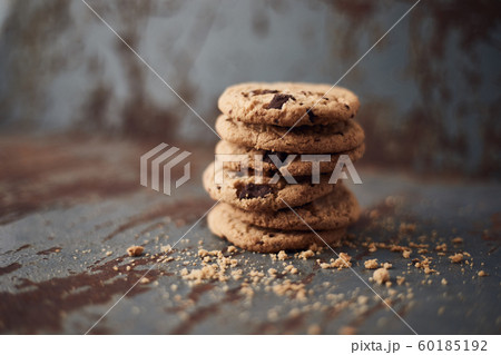Chocolate chip cookies, Sweet biscuits. Chocolate chip cookies, Sweet biscuits. 60185192