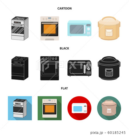 Vector design of food and inside icon. Set of food and cooker stock vector illustration. 60185245