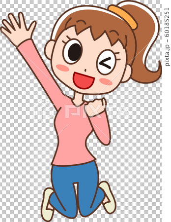 ジャンプする女の子 60185251