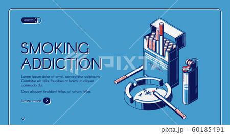 Smoking activity landing banner cigarettes package 60185491