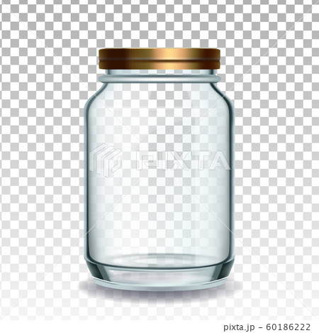 Jar Glass Closed By Golden Cap For Jam Vectorのイラスト素材