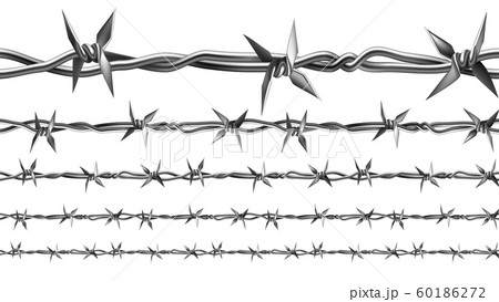 Barbed Wire Of Fence Seamless Pattern Set Vector 60186272