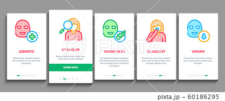 Facial Mask Healthcare Onboarding Elements Icons Set Vector 60186295