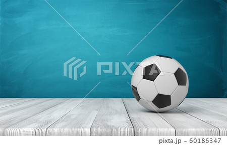 3d rendering of football ball on white wooden floor and dark turquoise background 3d rendering of football ball on white wooden floor and dark turquoise background 60186347