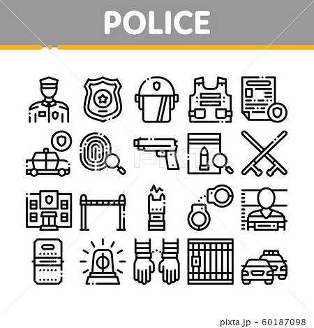Police Department Collection Icons Set Vector Police Department Collection Icons Set Vector 60187098