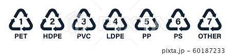 Flat recycle icons. Mobius loop. Recycling symbols 60187233