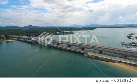 aerial view Sarasin bridge the important route aerial view Sarasin bridge the important route 60188327