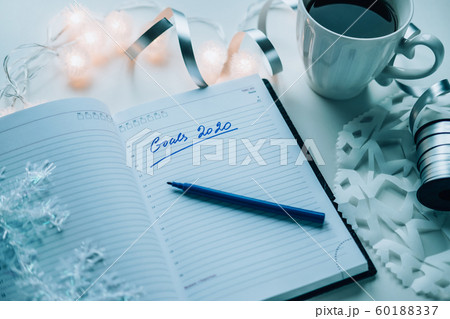 2020 Goals written on a diary 60188337