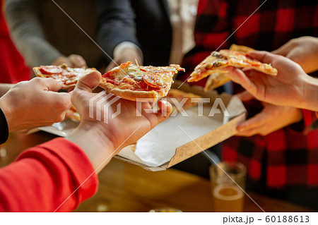 Happy co-workers celebrating while company party and corporate event Happy co-workers celebrating while company party and corporate event 60188613
