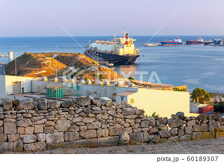 Marsaxlokk. Delimara main power station at sunset. Marsaxlokk. Delimara main power station at sunset. 60189307