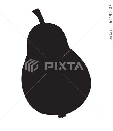 Vector flat black pear silhouette 60190482