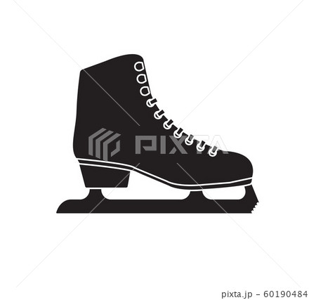 Vector black flat outline ice skates 60190484