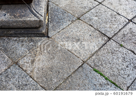 下御霊神社 石畳の地面の写真素材